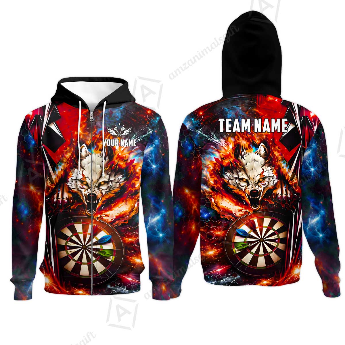 Zip Hoodie||Red