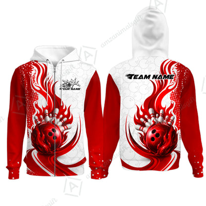 Zip Hoodie||Red