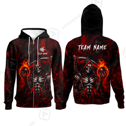 Zip Hoodie||Red