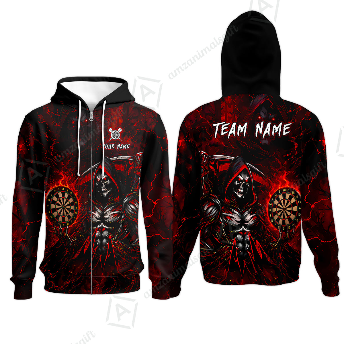 Zip Hoodie||Red