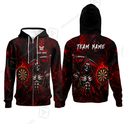 Zip Hoodie||Red