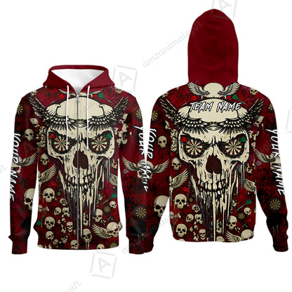 Zip Hoodie||Red