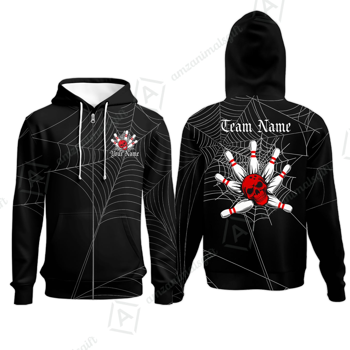 Zip Hoodie||Red
