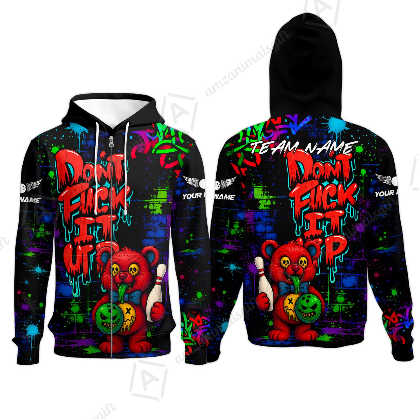 Zip Hoodie||Red