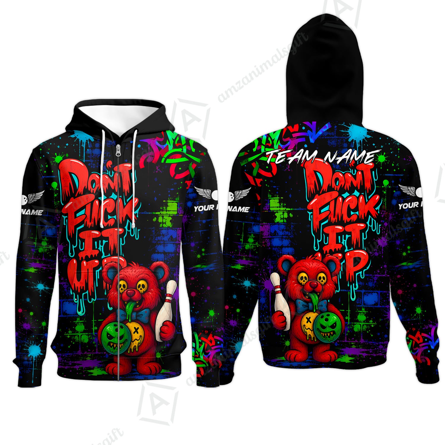 Zip Hoodie||Red