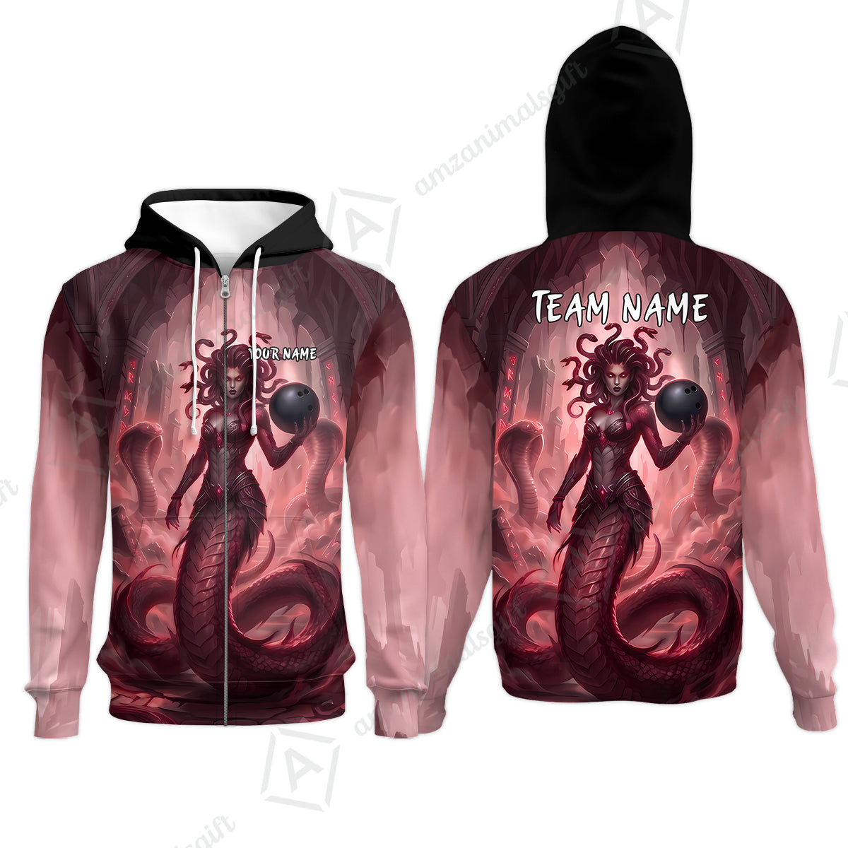 Zip Hoodie||Red