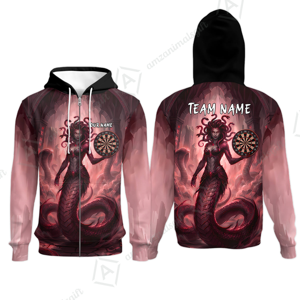 Zip Hoodie||Red