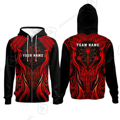 Zip Hoodie||Red