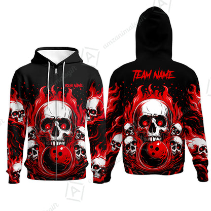 Zip Hoodie||Red