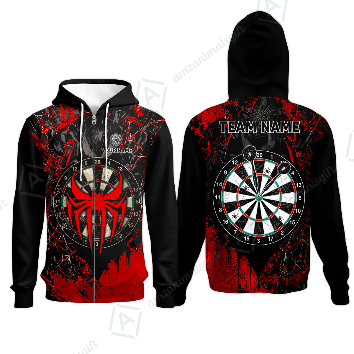 Zip Hoodie||Red