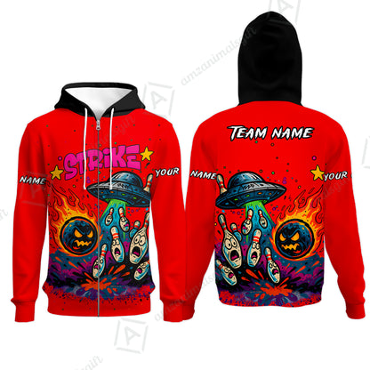 Zip Hoodie||Red