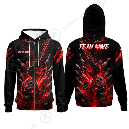 Zip Hoodie||Red