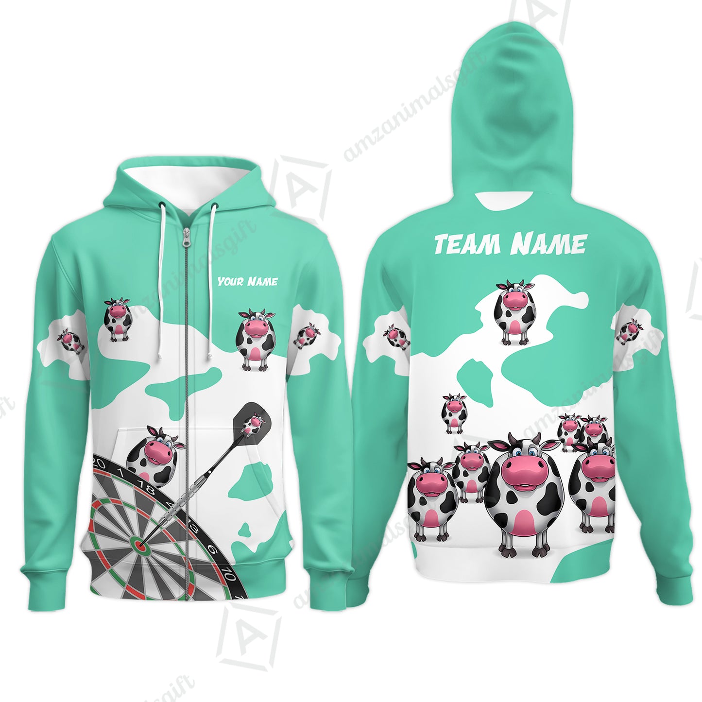 Zip Hoodie||Turquoise