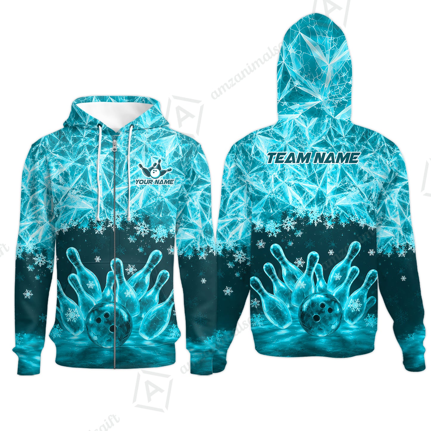 Zip Hoodie||Turquoise