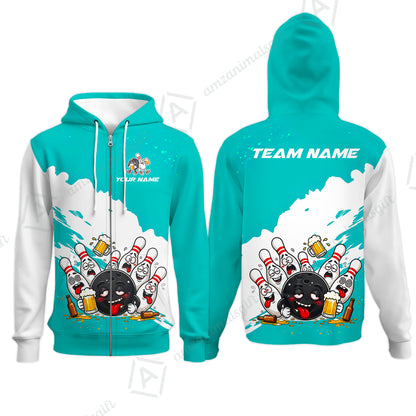 Zip Hoodie||Turquoise