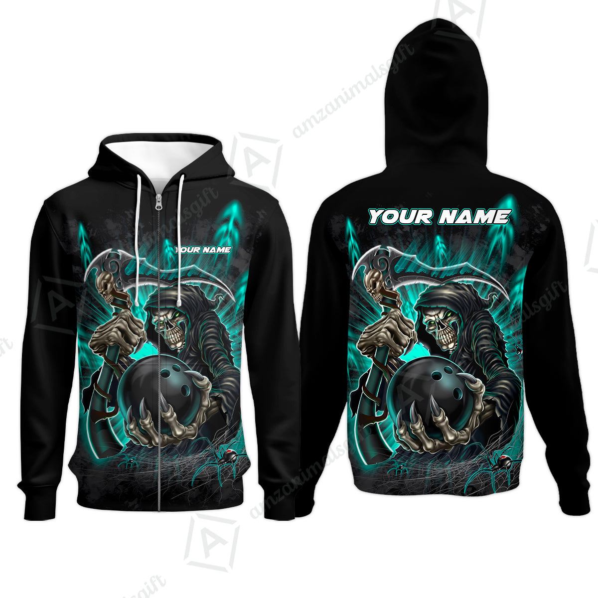 Zip Hoodie||Turquoise