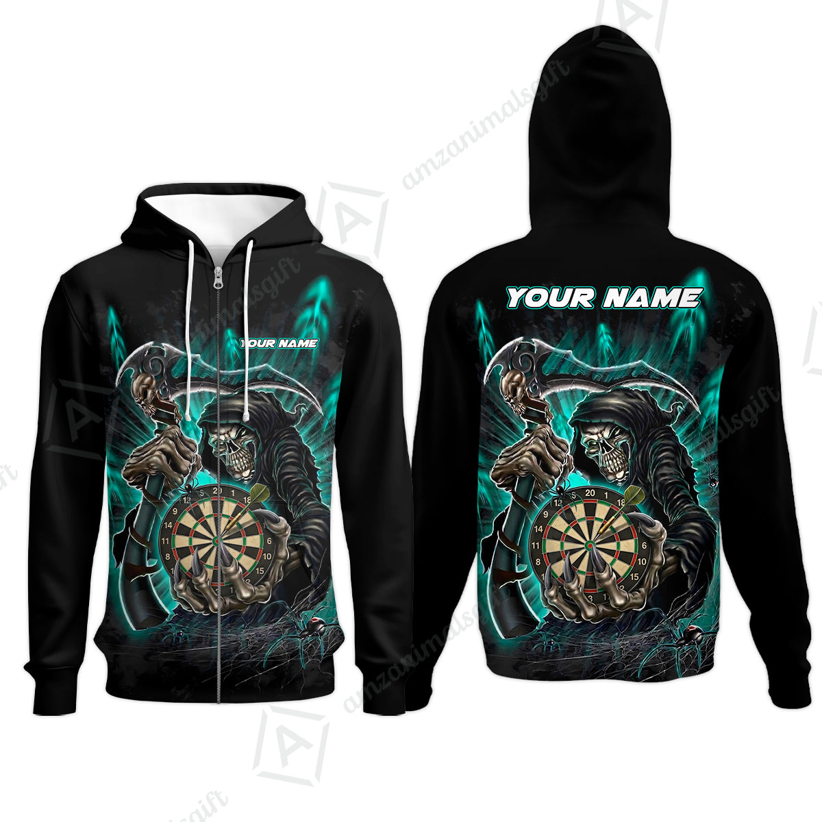 Zip Hoodie||Turquoise