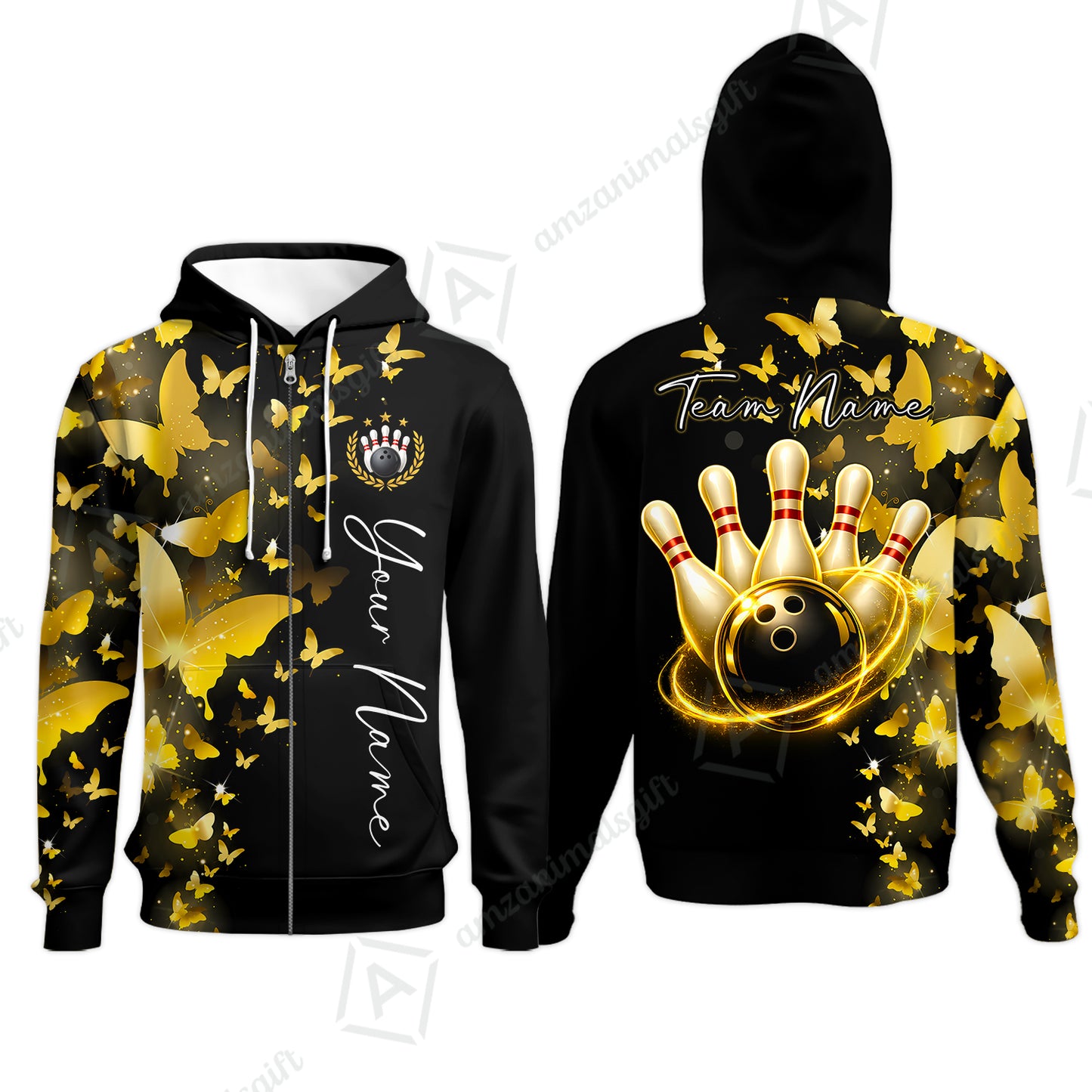 Zip Hoodie||Yellow