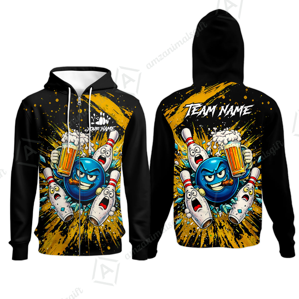 Zip Hoodie||Yellow