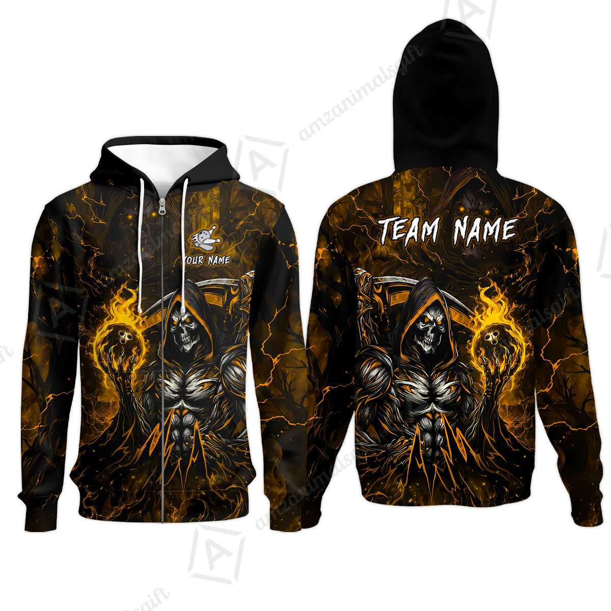 Zip Hoodie||Yellow