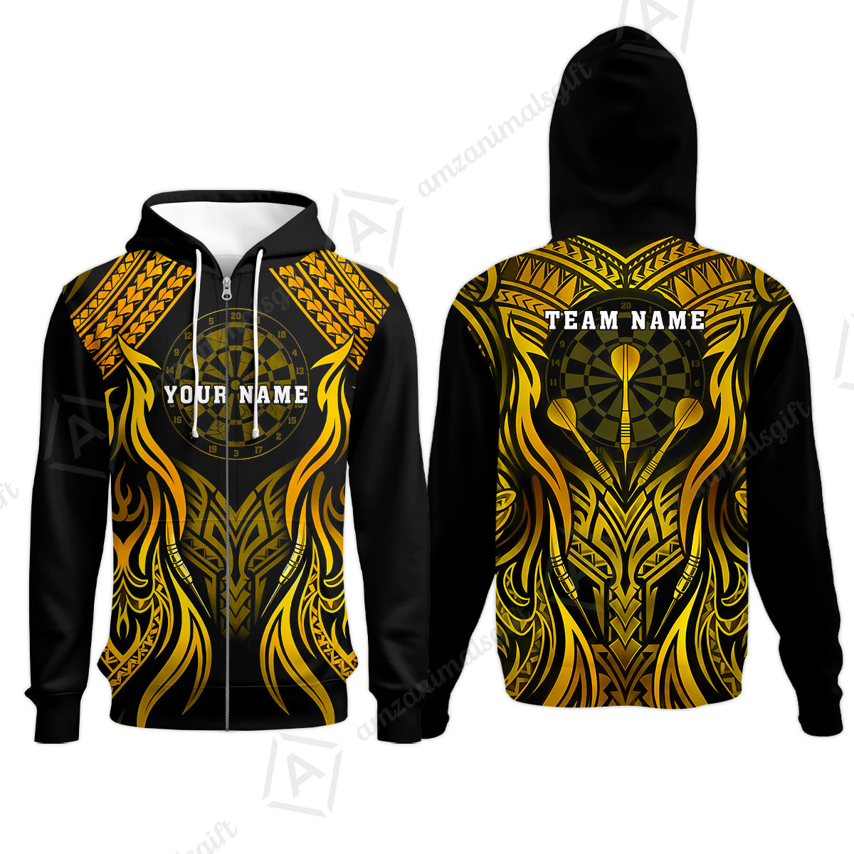 Zip Hoodie||Yellow