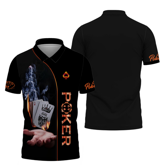 Customized Poker Shirt, Poker In Hands Live Like A King Shirts, Perfect Outfit For Poker Players