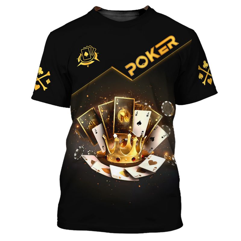 Customized Poker Shirt, Golden Crown with Royal Aces Shirts, Perfect Outfit For Poker Players