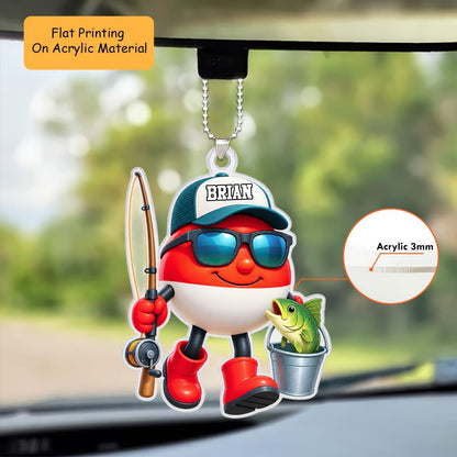 Personalized Fishing Christmas Flat Printed Acrylic Ornament, Ball Fishing, Custom Ornament Christmas Gift, Keychain Fishing, Car Ornament Fishing