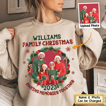 Personalized Family Photo 2023 Christmas Sweatshirt, Customized Family Shirt