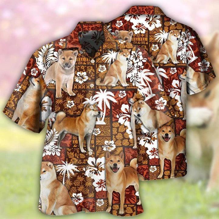 Akita Inu Hawaiian Shirts - Tropical Style Hawaiian Shirt For Summer - Perfect Gift For Men, Akita Lovers, Dog Lovers - Amzanimalsgift