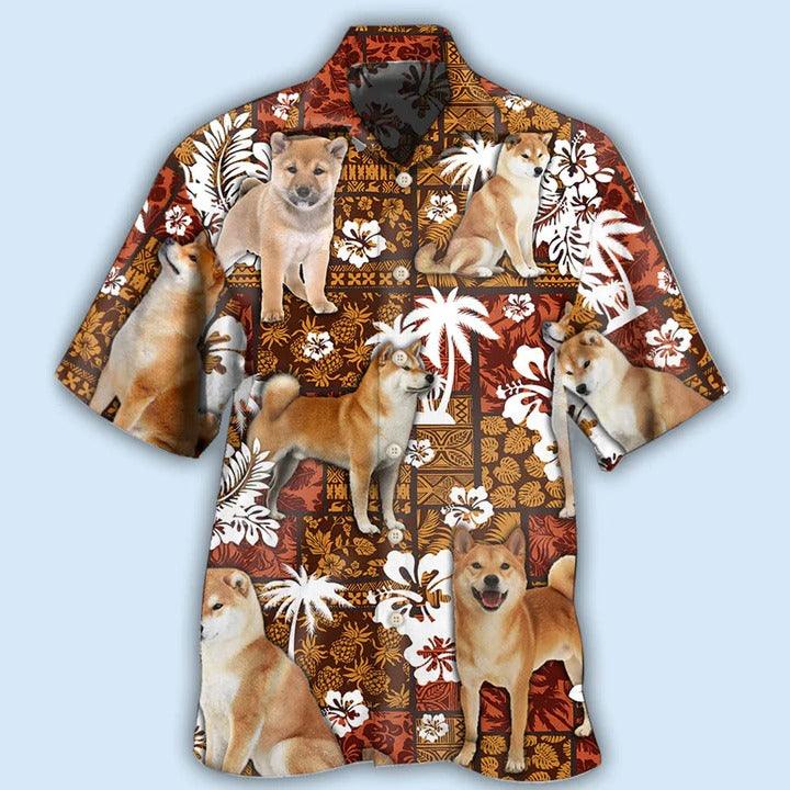 Akita Inu Hawaiian Shirts - Tropical Style Hawaiian Shirt For Summer - Perfect Gift For Men, Akita Lovers, Dog Lovers - Amzanimalsgift