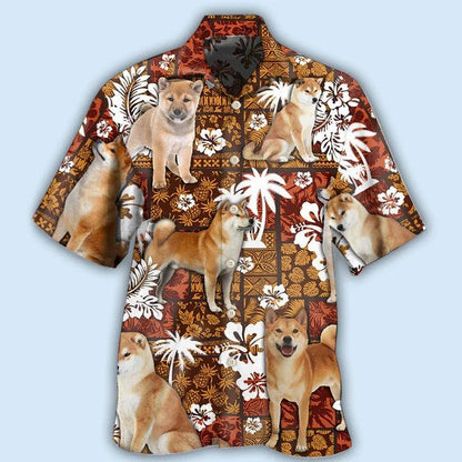 Akita Inu Hawaiian Shirts - Tropical Style Hawaiian Shirt For Summer - Perfect Gift For Men, Akita Lovers, Dog Lovers - Amzanimalsgift