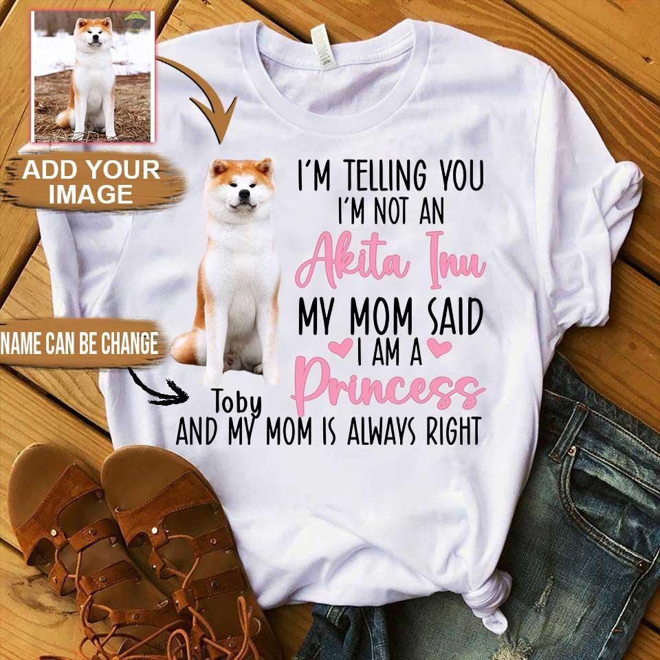Akita Inu Unisex T Shirt Custom - Customize Name & Photo I'm Telling You I'm Not An Akita Inu Personalized Unisex T Shirt - Gift For Dog Lovers, Friend, Family - Amzanimalsgift