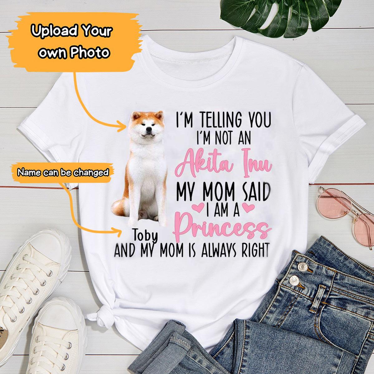 Akita Inu Unisex T Shirt Custom - Customize Name & Photo I'm Telling You I'm Not An Akita Inu Personalized Unisex T Shirt - Gift For Dog Lovers, Friend, Family - Amzanimalsgift