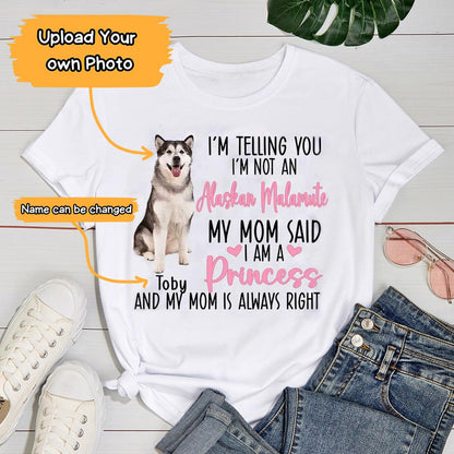 Alaskan Malamute Unisex T Shirt Custom - Customize Name & Photo I'm Telling You I'm Not An Alaskan Malamute Personalized Unisex T Shirt - Gift For Dog Lovers, Friend, Family - Amzanimalsgift