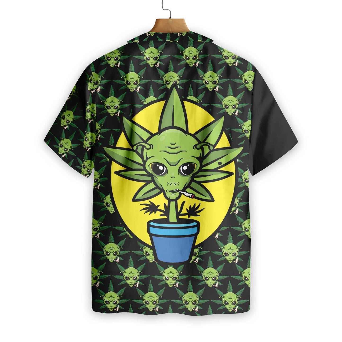 Alien Hawaiian Shirts, Alien Organic Marijuana Aloha Shirt For Men - Gift For Friends, Team, Family - Amzanimalsgift