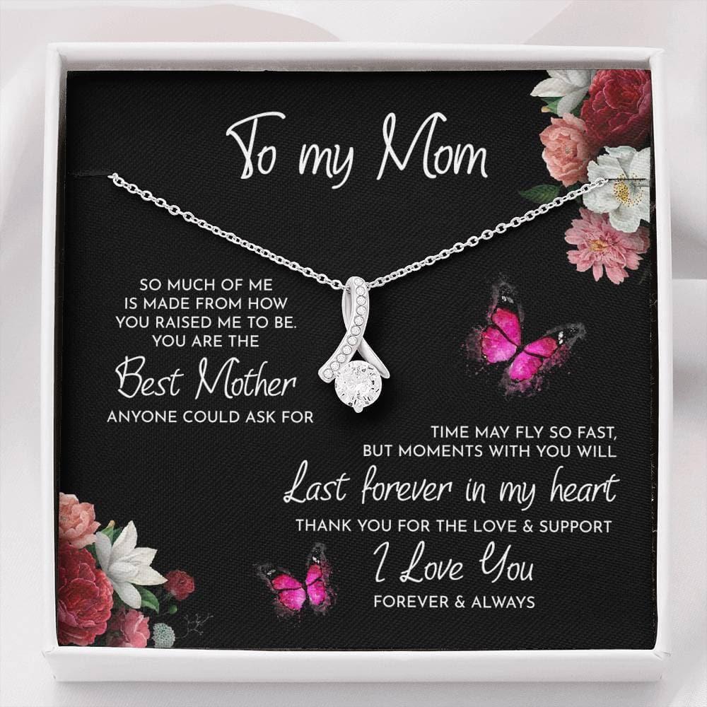 Alluring Beauty Necklace For Mom - Time May Fly So Fast, But Moments With You Will Last Forever In My Heart Alluring Beauty Necklace - Perfect Gift For Mother's Day, Meaningful Gifts For Mom - Amzanimalsgift