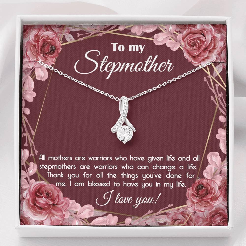 Alluring Beauty Necklace For Stepmother - I Am Blessed To Have You In My Life Alluring Beauty Necklace - Perfect Gift For Mother's Day - Amzanimalsgift