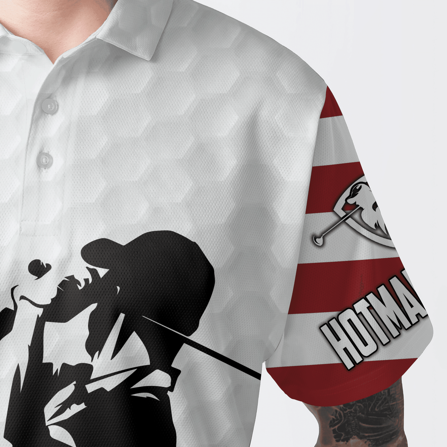 American Flag 4th of July Custom Name Golf Men Polo Shirt - American Flag Apparel - Personalized Gift For Golf Lover, 4th Of July, Him, Husband - Amzanimalsgift
