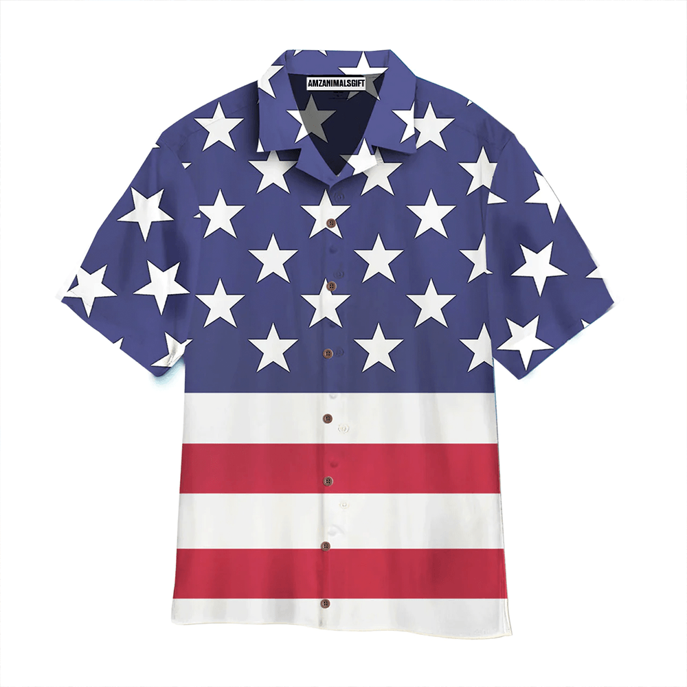 American Flag Aloha Hawaiian Shirts For Men Women, 4th July Gift For Summer, Friend, Family, Independence Day - Amzanimalsgift