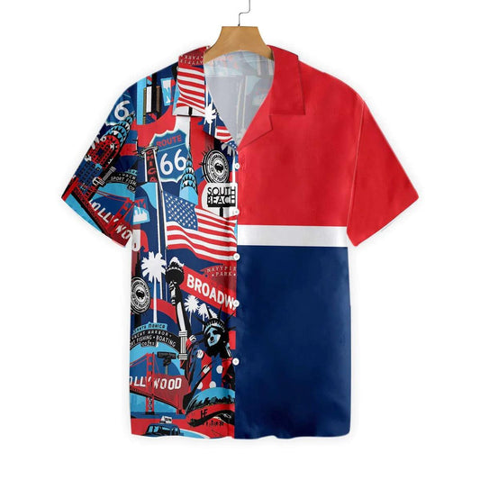 American Hawaiian Shirts, America Pop Art, Colorful Summer Aloha Shirts - Perfect Gift For Men, Family, Friends - Amzanimalsgift