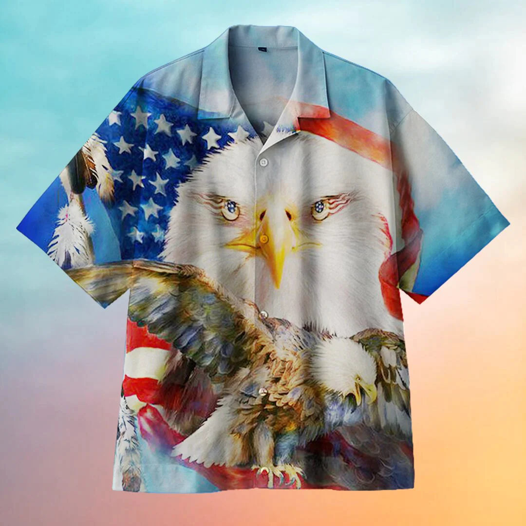 American Independence Day Aloha Hawaiian Shirts For Men Women, 4th July American Flag Hawaiian Shirt, Gift For Summer, Friend, Family, Patriot - Amzanimalsgift