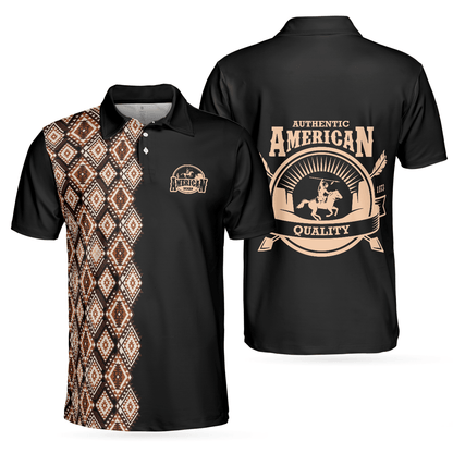 American Indian Polo Shirt, Navajo Pattern Shirt For Men, American Themed Polo Style Shirt - Gift For Family, Friends - Amzanimalsgift