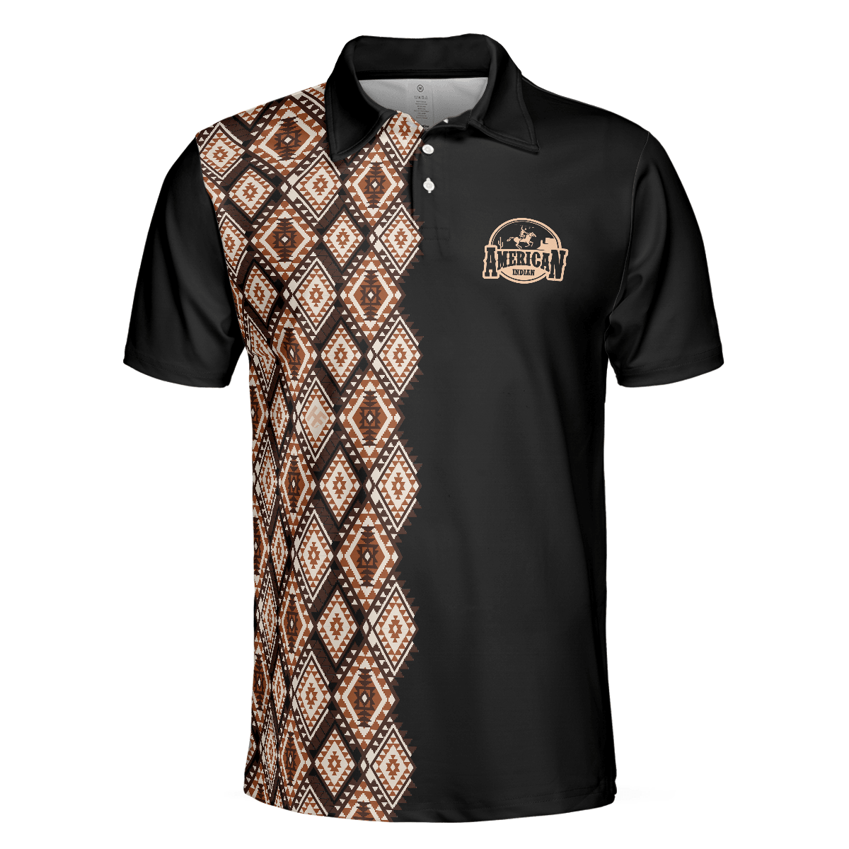 American Indian Polo Shirt, Navajo Pattern Shirt For Men, American Themed Polo Style Shirt - Gift For Family, Friends - Amzanimalsgift