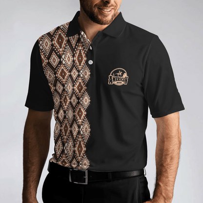 American Indian Polo Shirt, Navajo Pattern Shirt For Men, American Themed Polo Style Shirt - Gift For Family, Friends - Amzanimalsgift