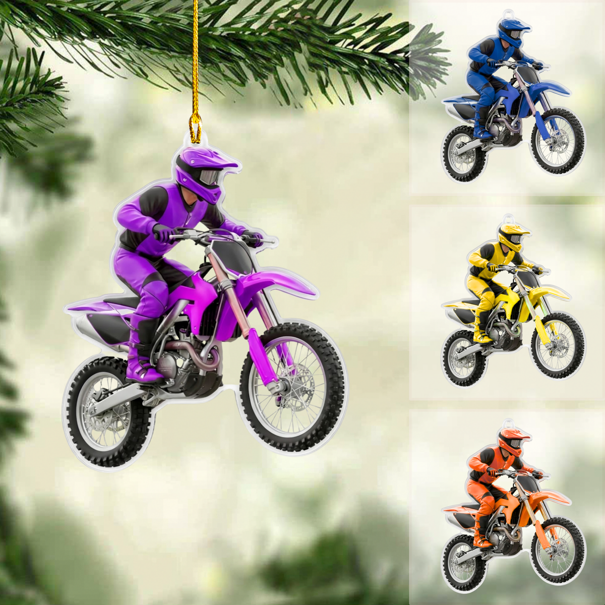 Personalized Motocross Christmas Ornament, Motocross Rider, Custom Ornament Christmas Gift, Keychain Motocross, Car Ornament Motocross