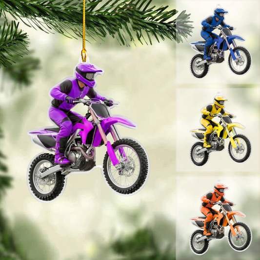 Personalized Motocross Christmas Ornament, Motocross Rider, Custom Ornament Christmas Gift, Keychain Motocross, Car Ornament Motocross