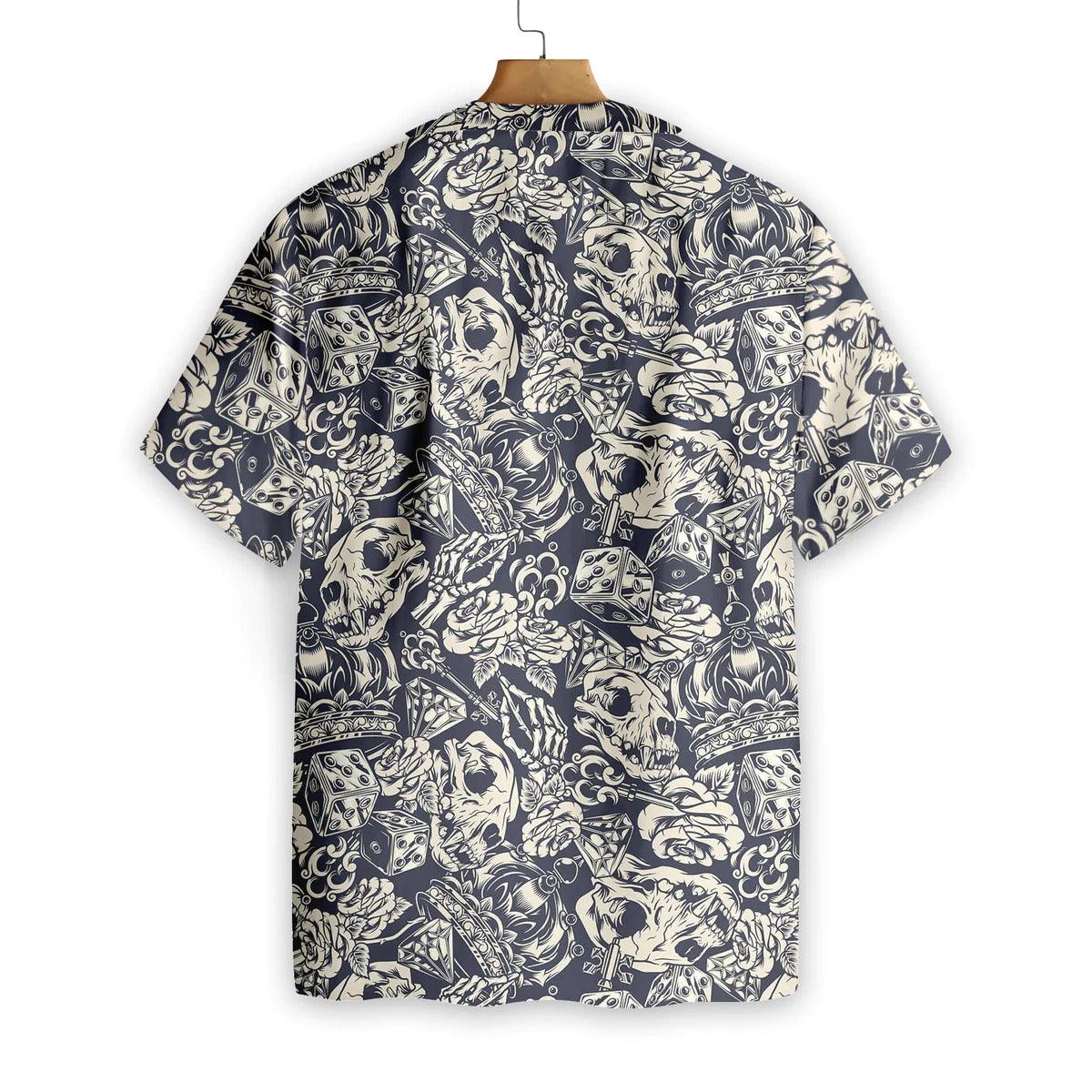 Apes Skull Aloha Hawaiian Shirt, Apes Skull Flower Seamless Pattern Hawaiian Shirt, Flower Aloha Shirt - Perfect Gift For Men Women, Friends, Family - Amzanimalsgift
