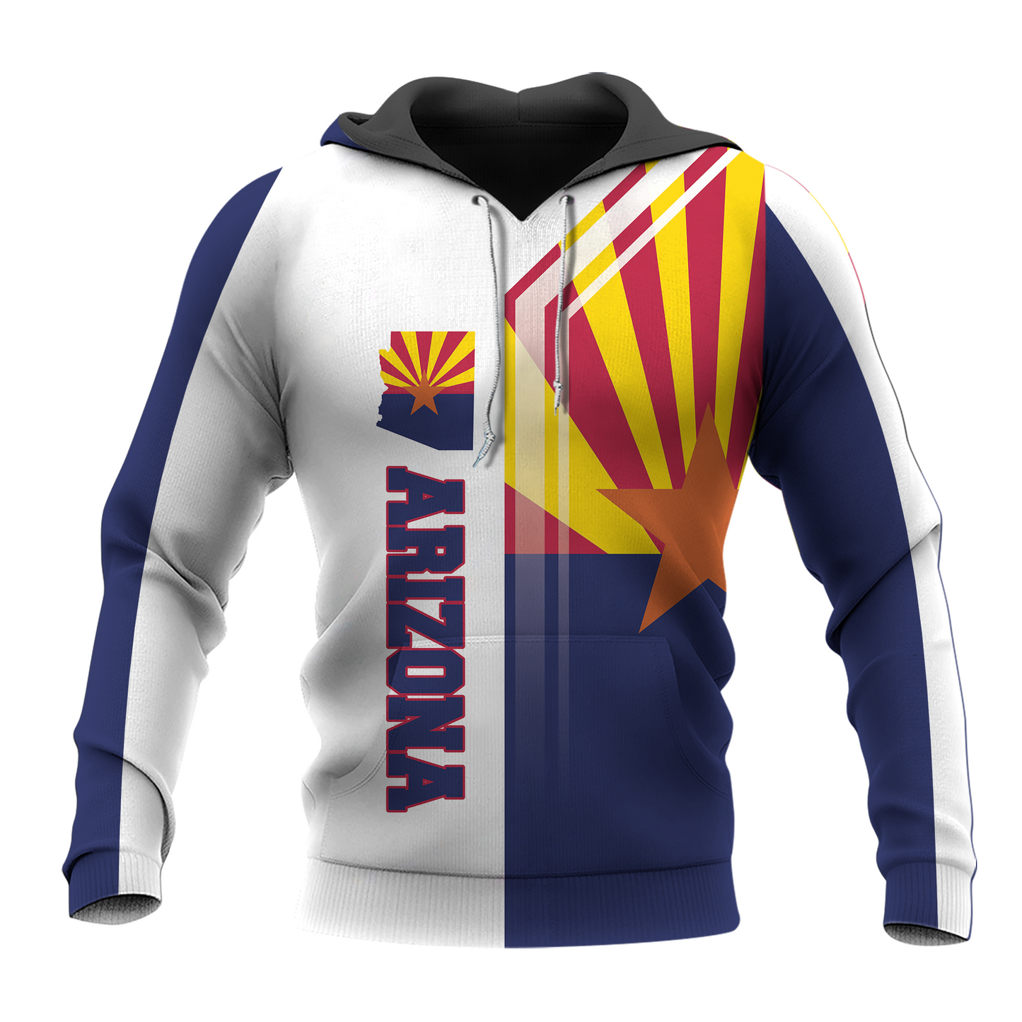 Arizona Flag And Map Pullover Premium Hoodie, Perfect Outfit For Men And Women On Christmas New Year Winter