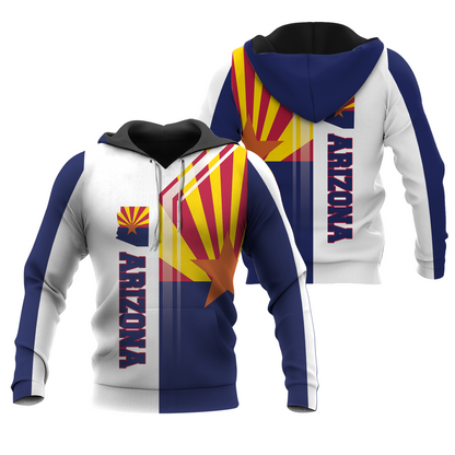 Arizona Flag And Map Pullover Premium Hoodie, Perfect Outfit For Men And Women On Christmas New Year Winter